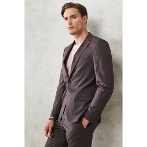 ALTINYILDIZ CLASSICS Men's Burgundy Extra Slim Fit Slim Fit Mono Collar Patterned Classic Suit