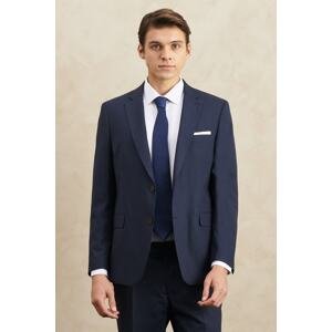 ALTINYILDIZ CLASSICS Men's Navy Blue Regular Fit Normal Cut Mono Collar Woolen Water and Stain Resistant Nano Suit