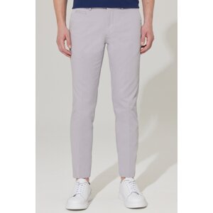 ALTINYILDIZ CLASSICS Men's Gray Slim Fit Slim Fit Side Pocket Cotton Flexible Dobby Trousers