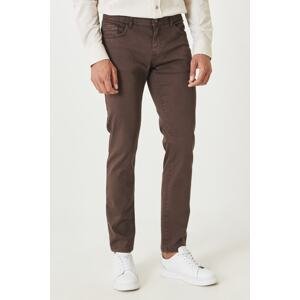 ALTINYILDIZ CLASSICS Men's Brown 360 Degree All-Directional Stretch Comfortable Slim Fit Slim Fit Trousers