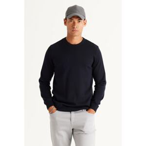 ALTINYILDIZ CLASSICS Men's Navy Blue Standard Fit Regular Fit Crew Neck Cotton Knitwear Sweater