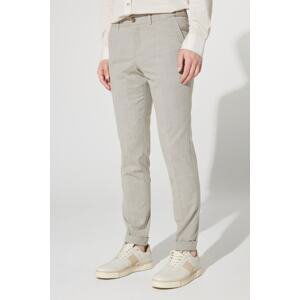 ALTINYILDIZ CLASSICS Men's Beige Slim Fit Slim Fit Patterned Elastic Waist Flexible Trousers