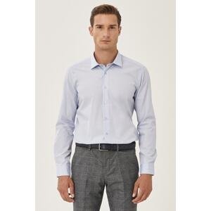 ALTINYILDIZ CLASSICS Men's Light Blue Easy-Iron Slim Fit Slim Fit Classic Collar Cotton Shirt