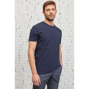 AC&Co / Altınyıldız Classics Men's Navy Blue Slim Fit Slim Fit Modal Crew Neck Soft Key Flexible Basic T-Shirt