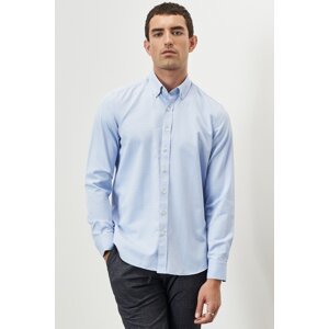 ALTINYILDIZ CLASSICS Men's Light Blue Slim Fit Slim Fit Buttoned Collar Dobby Shirt