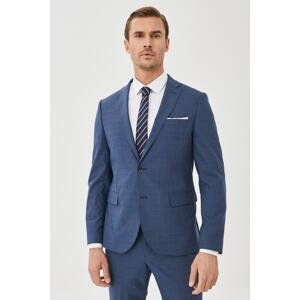 ALTINYILDIZ CLASSICS Men's Navy Blue Extra Slim Fit Slim Fit Woolen Checkered Suit