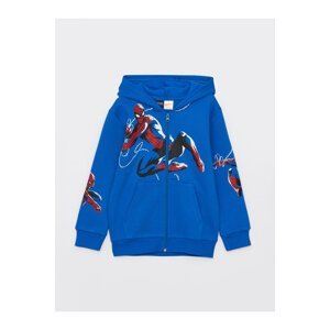 LC Waikiki Hooded Spiderman Printed Long Sleeve Boys Zippered Sweatshirt