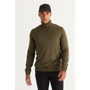 ALTINYILDIZ CLASSICS Men's Khaki Standard Fit Regular Fit Anti-Pilling Full Turtleneck Knitwear Sweater