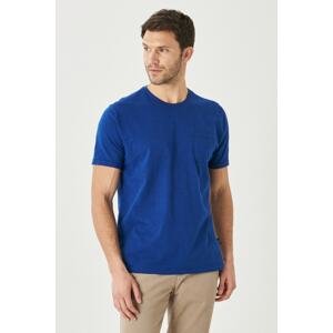 AC&Co / Altınyıldız Classics Men's Light Navy Blue Slim Fit Slim Fit 100% Cotton Crew Neck T-Shirt