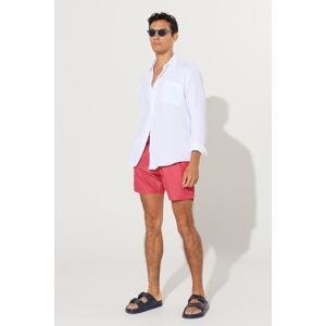 AC&Co / Altınyıldız Classics Men's Red Standard Fit Regular Cut Quick Dry Patterned Swim Shorts with Side Pockets Swimsuit