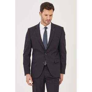 ALTINYILDIZ CLASSICS Men's Dark Navy Blue Regular Fit Regular Cut Patterned Woolen Suit