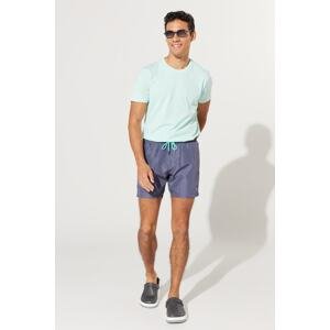AC&Co / Altınyıldız Classics Men's Navy Blue Standard Fit Regular Cut Quick Dry Patterned Swim Shorts with Side Pockets Swimsuit