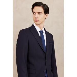 ALTINYILDIZ CLASSICS Men's Navy Blue Slim Fit Slim Fit Dovetail Neck Dobby Suit