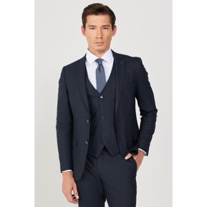 ALTINYILDIZ CLASSICS Men's Navy Blue Extra Slim Fit Slim Fit Mono Collar Plain Classic Suit