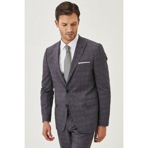 ALTINYILDIZ CLASSICS Men's Gray Slim Fit Slim Fit Checkered Suit.