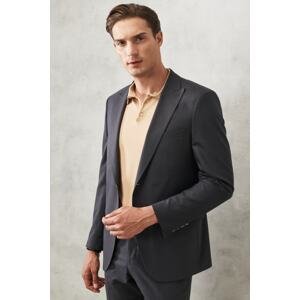 ALTINYILDIZ CLASSICS Men's Black Slim Fit Slim Fit Dovetail Collar Straight Classic Suit