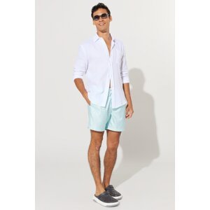 ALTINYILDIZ CLASSICS Men's White Mint Standard Fit Regular Cut Patterned Swimsuit