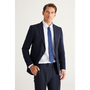 ALTINYILDIZ CLASSICS Men's Navy Blue Extra Slim Fit Slim Fit Dovetail Neck Suit