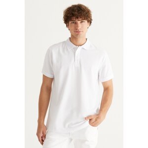 ALTINYILDIZ CLASSICS Men's White 100% Cotton Roll-Up Collar Slim Fit Slim Fit Polo Neck Short Sleeve T-Shirt