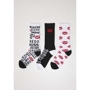 Kiss Socks 3-Pack černá/bílá/červená