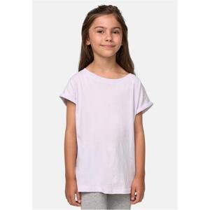 Dívčí organické tričko s prodlouženým ramenem soft lilac