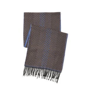 ALTINYILDIZ CLASSICS Men's Brown-Navy Blue Patterned Scarf