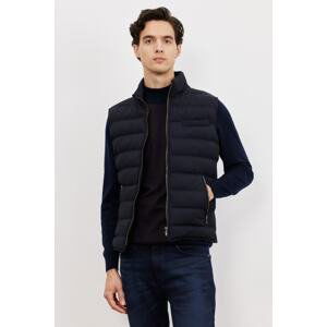 AC&Co / Altınyıldız Classics Men's Navy Blue Standard Fit Normal Cut Stand Collar Padded Puffer Vest