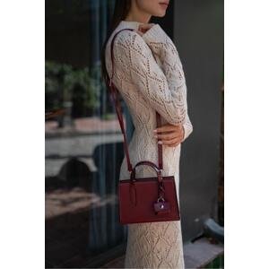 Madamra Claret Red Women's Saffiano Small Shopper Bag