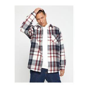 Koton Checkered Lumberjack Shirt with a Classic Collar, Pocket Detailed and Long Sleeves.