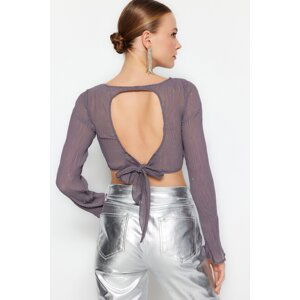 Trendyol Anthracite Shiny Back Detailed Blouse