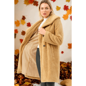 Z6776 DEWBERRY LADIES' COAT-PLAIN CAMEL