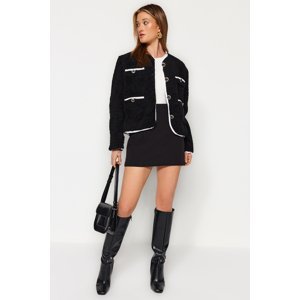 Trendyol Black Pocket Detailed Plush Jacket Coat