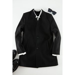 Trendyol Men's Black Slim Fit High Neck Cachet Coat