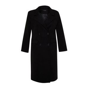 Trendyol Curve Black Pocket Flap Cashmere Coat