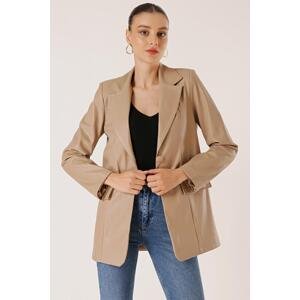By Saygı Double Buttoned Fake Pocket Lined Leather Jacket