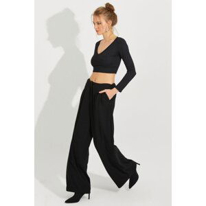 Cool & Sexy Women's Black Palazzo Trousers