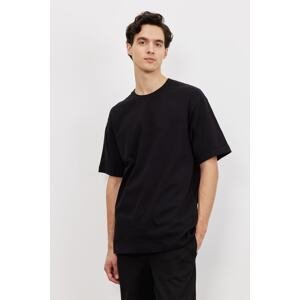 ALTINYILDIZ CLASSICS Men's Black Oversize Wide Fit Crew Neck 100% Cotton Short Sleeve T-Shirt