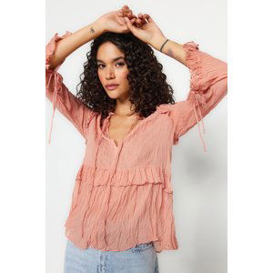 Trendyol Powder Ruffle Detailed Woven Blouse