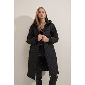 Bigdart 5138 Quilted Long Down Coat - Black