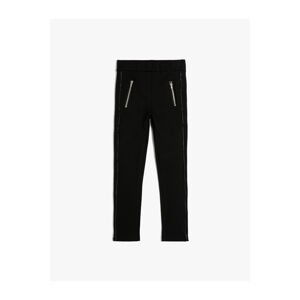 Koton Leggings Zipper Pocket Rib Detailed