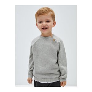 LC Waikiki Resort Collar Long Sleeve Printed Baby Boy Sweater and Trousers 2-Set