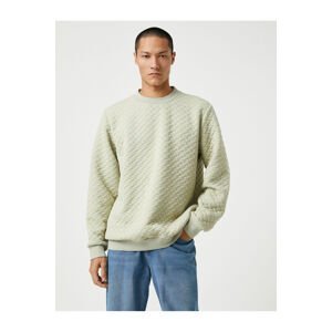 Koton Basic Textured Sweatshirt Crew Neck Long Sleeve