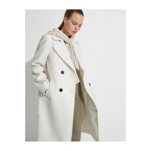 Koton Long Oversize Cachet Coat Double Breasted Buttoned Pocket