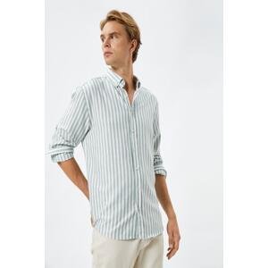 Koton Men's Blue Striped Shirt