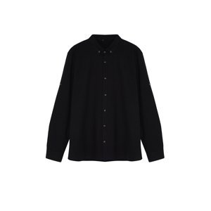 Trendyol Plus Size Black Men's Regular Fit Comfortable Buttoned Collar Shirt