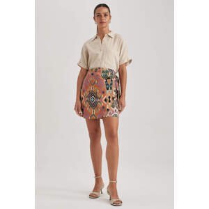 DEFACTO A-Line Ethnic Patterned Normal Waist Aerobin Mini Skirt