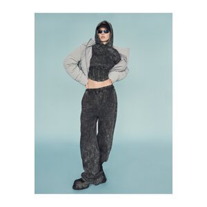 Koton Faded Effect Sweatpants Straight Wide Leg With Pocket
