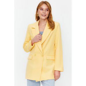 Trendyol Light Orange Regular Lined Double Breasted Closure Blazer Jacket