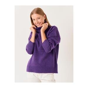 Jimmy Key Purple Long Sleeve Turtleneck Knitwear Sweater