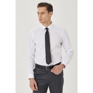 ALTINYILDIZ CLASSICS Men's White Non-Iron Slim Fit Slim Fit 100% Cotton Dobby Shirt
